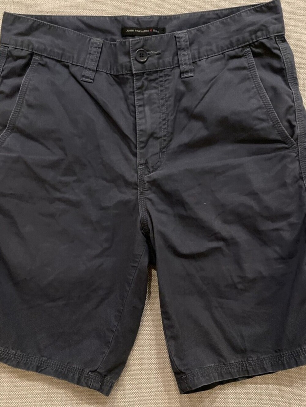 John Varvatos USA Shorts Blue 8" Inseam Chino Preppy 28x8